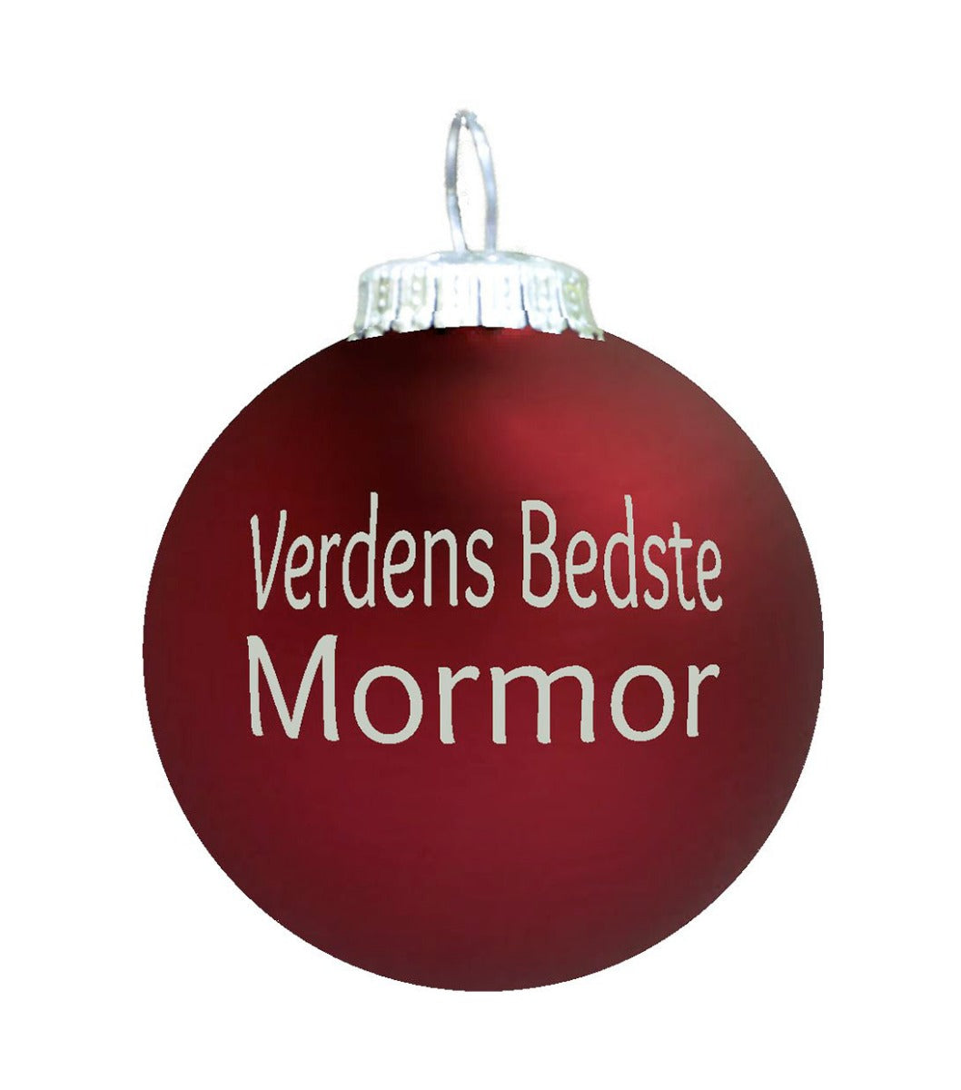 Rolsted Copenhagen Verdens Bedste Mormor julekugle - mørk rød - Bahne